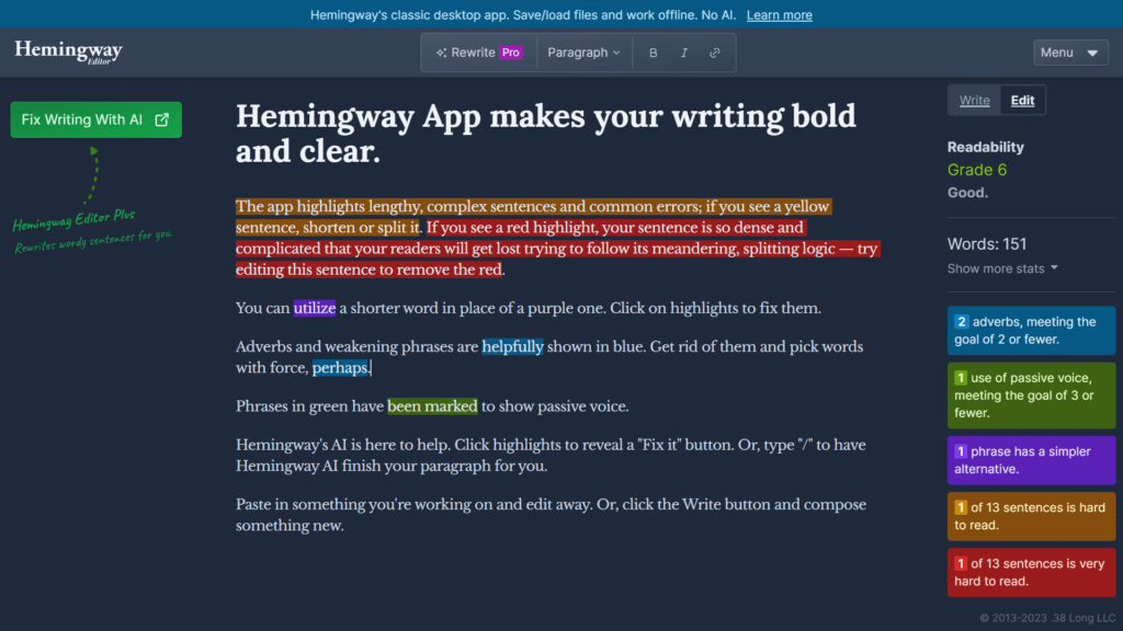 Hemingway Redaktör
